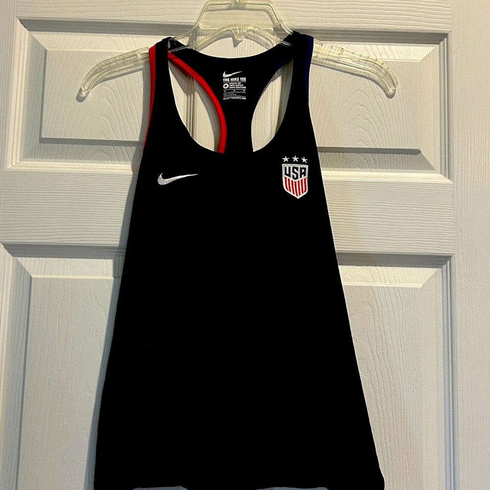 Nike Black USA Soccer Tank with Red & Blue Trim Medium